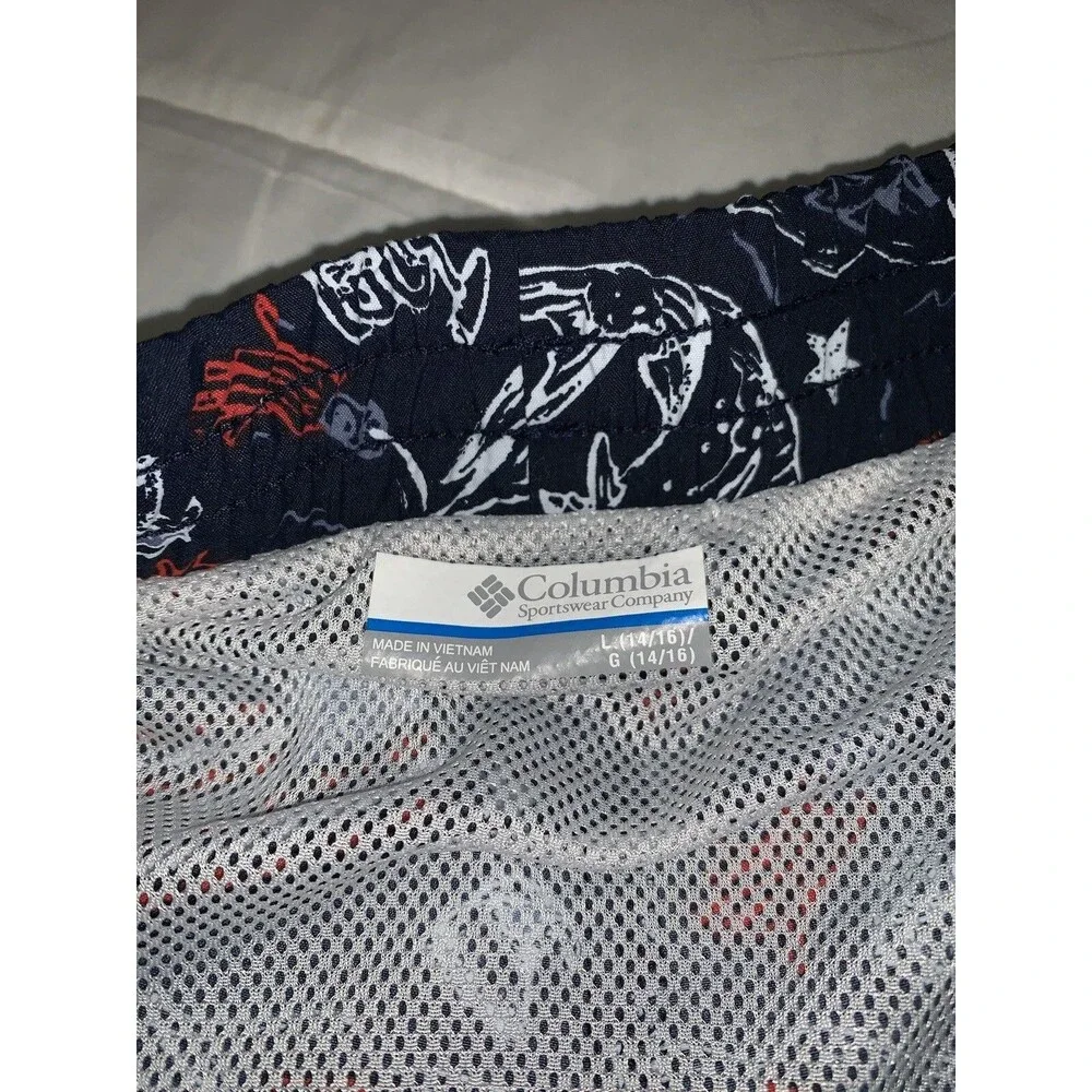 Boys Patriotic Columbia Swim Trunk Shorts Size Large 14/16